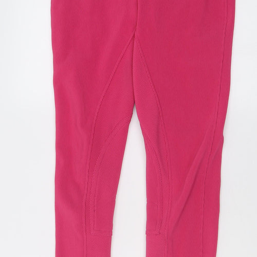 Requisite Womens Pink  Polyester Capri Trousers Size 8 L30 in Regular Button