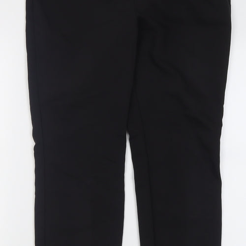 Papaya Womens Black  Polyester Trousers  Size 12 L26 in Regular Hook & Eye
