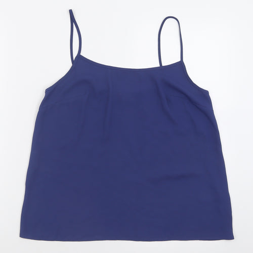 apaya Womens Blue  Polyester Basic Tank Size 12 Scoop Neck