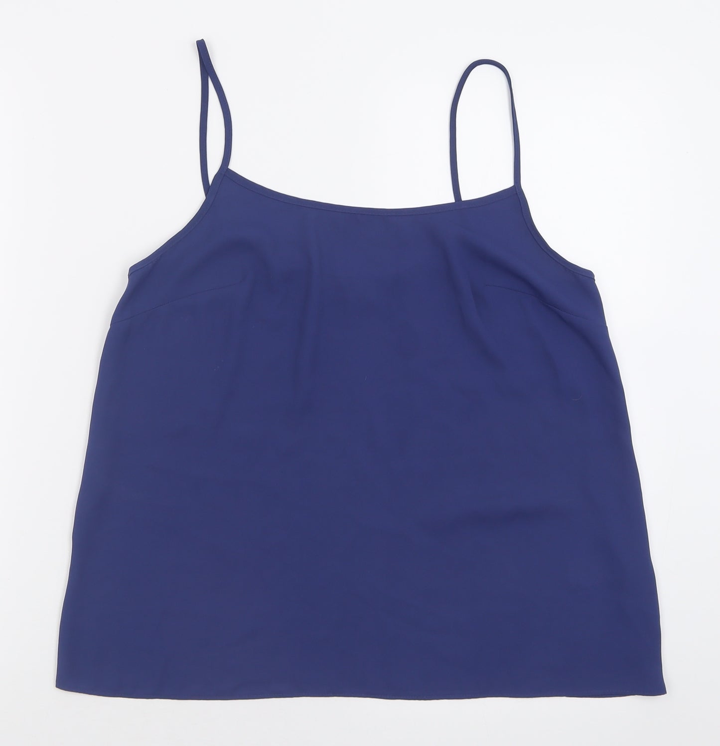 apaya Womens Blue  Polyester Basic Tank Size 12 Scoop Neck