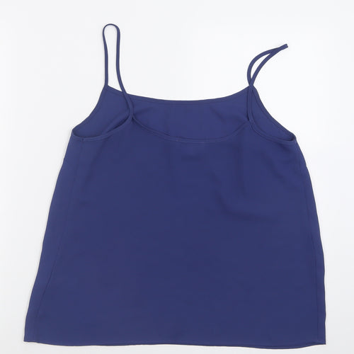apaya Womens Blue  Polyester Basic Tank Size 12 Scoop Neck