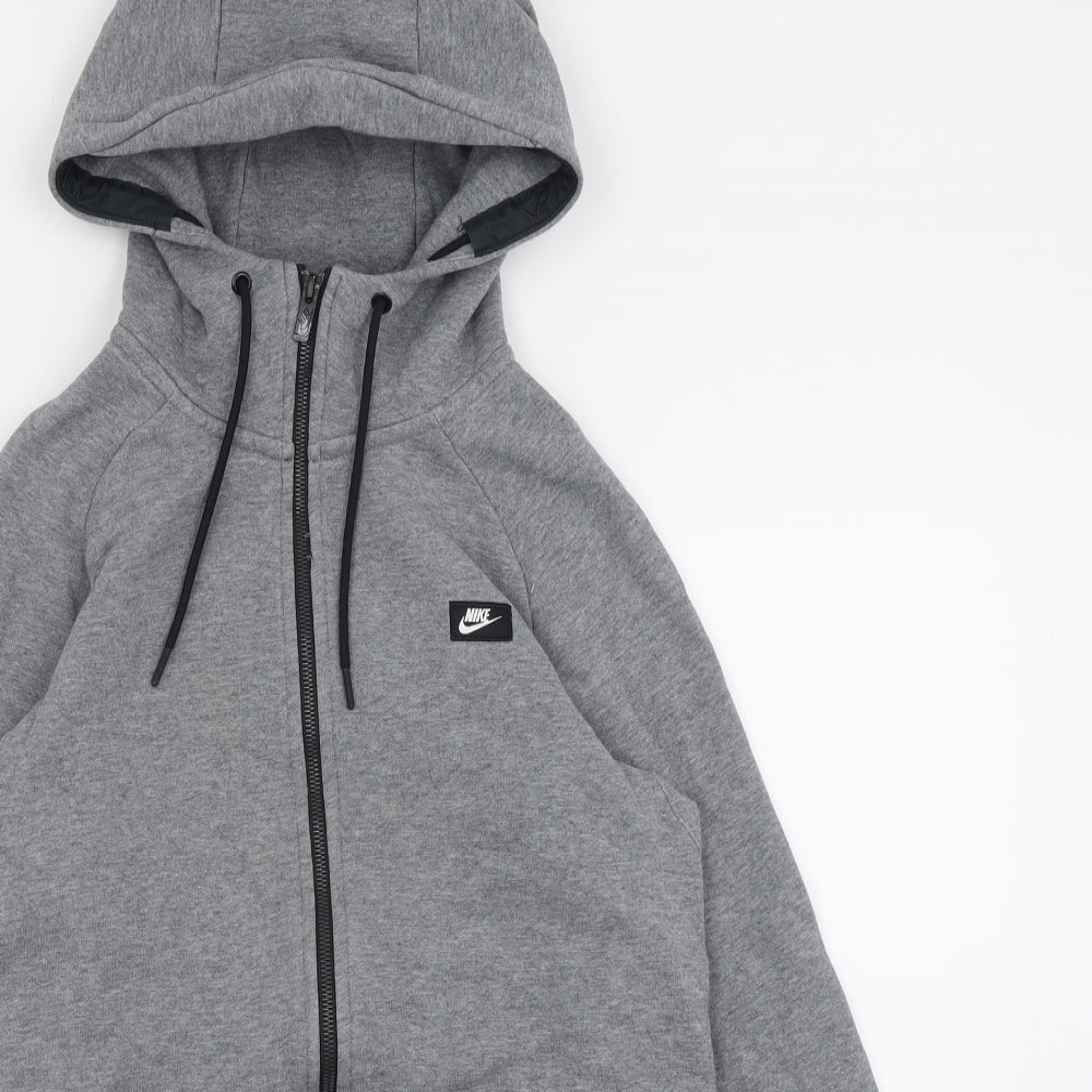 Nike Mens Grey  Cotton Full Zip Hoodie Size S