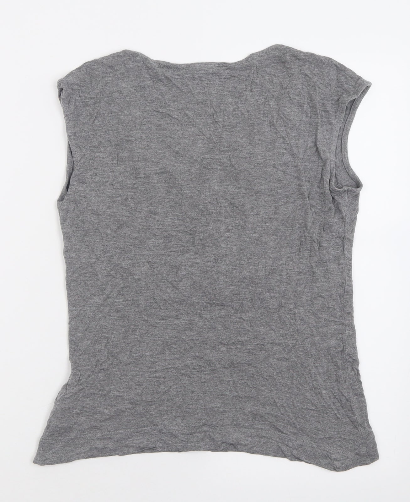 H&M Womens Grey  Viscose Basic T-Shirt Size M V-Neck