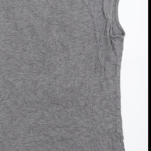 H&M Womens Grey  Viscose Basic T-Shirt Size M V-Neck