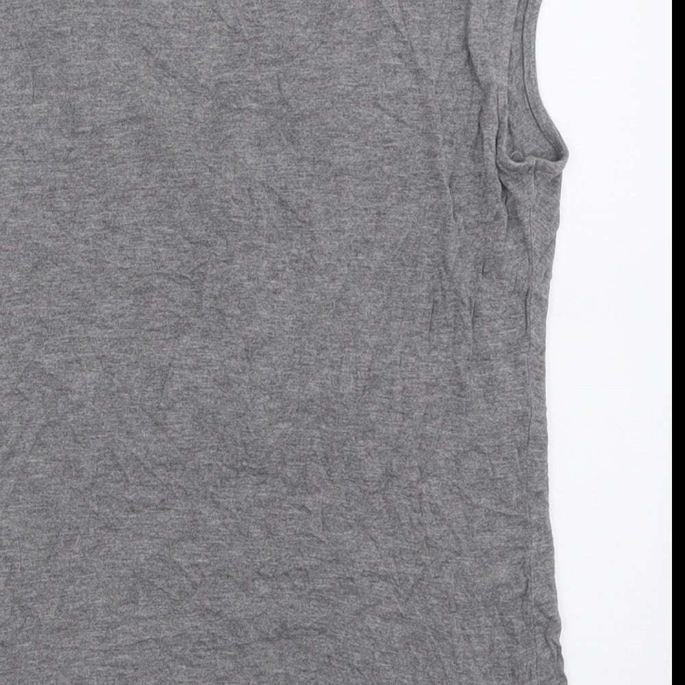H&M Womens Grey  Viscose Basic T-Shirt Size M V-Neck