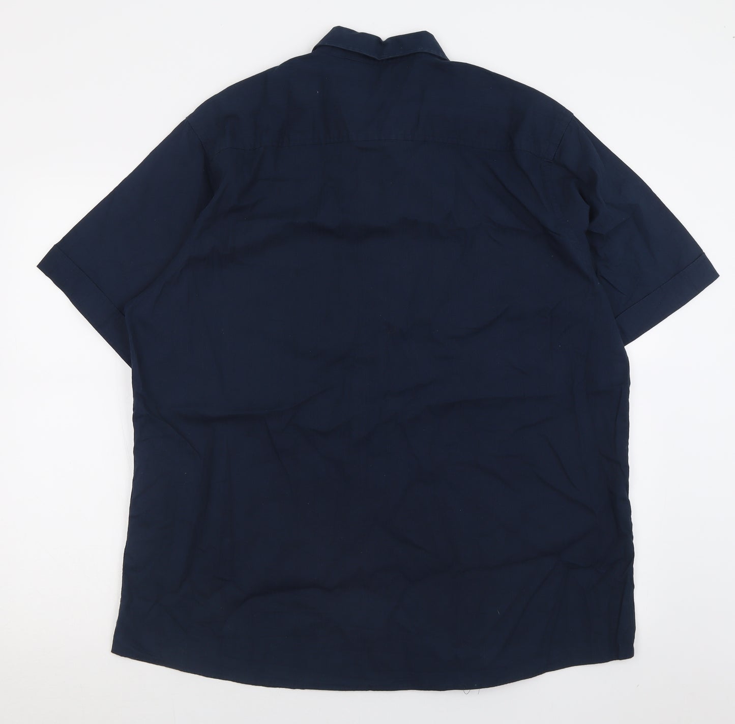 George Mens Blue  Cotton  Button-Up Size 2XL Collared Button