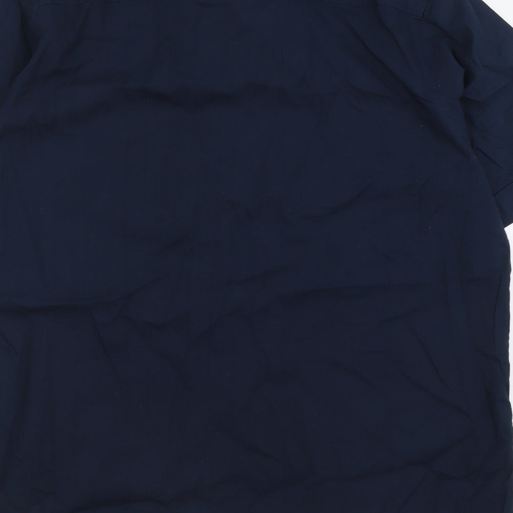 George Mens Blue  Cotton  Button-Up Size 2XL Collared Button