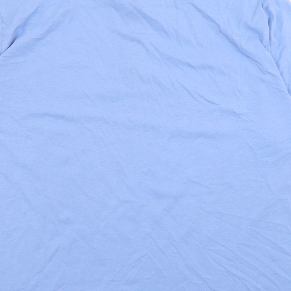 Atlas Mens Blue  Cotton  Polo Size XL Collared Button