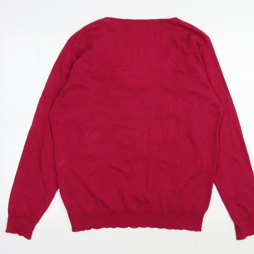 Atmosphere Womens Pink V-Neck  Cotton Pullover Jumper Size 20