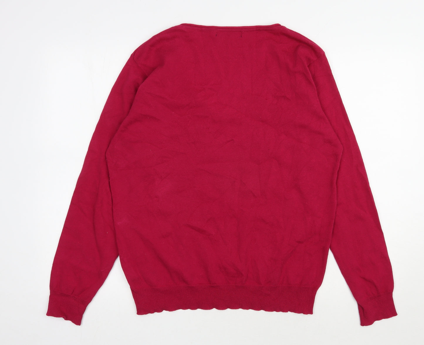 Atmosphere Womens Pink V-Neck  Cotton Pullover Jumper Size 20