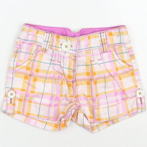 NEXT Girls Multicoloured Plaid Cotton Chino Shorts Size 3 Years  Regular Zip