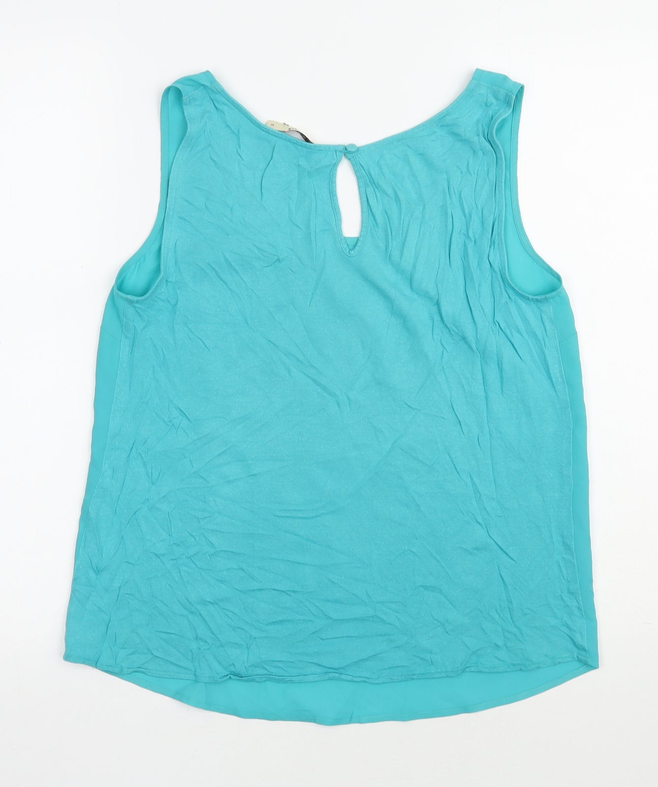 Oasis Womens Blue  Polyester Basic Blouse Size M Scoop Neck