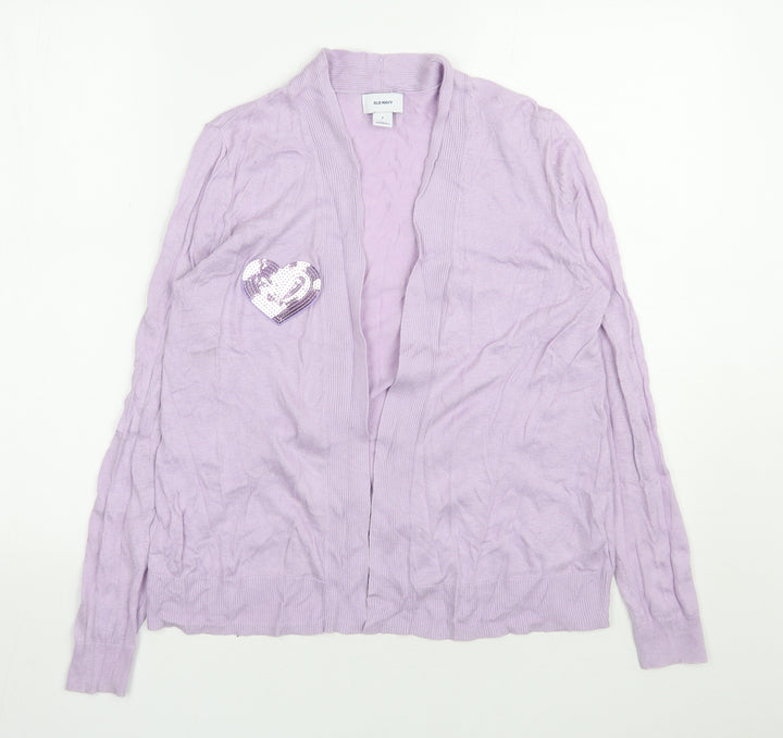 Old Navy Womens Purple V-Neck Cotton Cardigan Jumper Size S