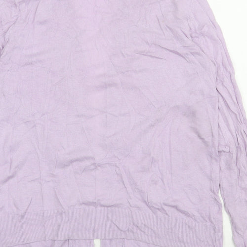 Old Navy Womens Purple V-Neck  Cotton Cardigan Jumper Size S