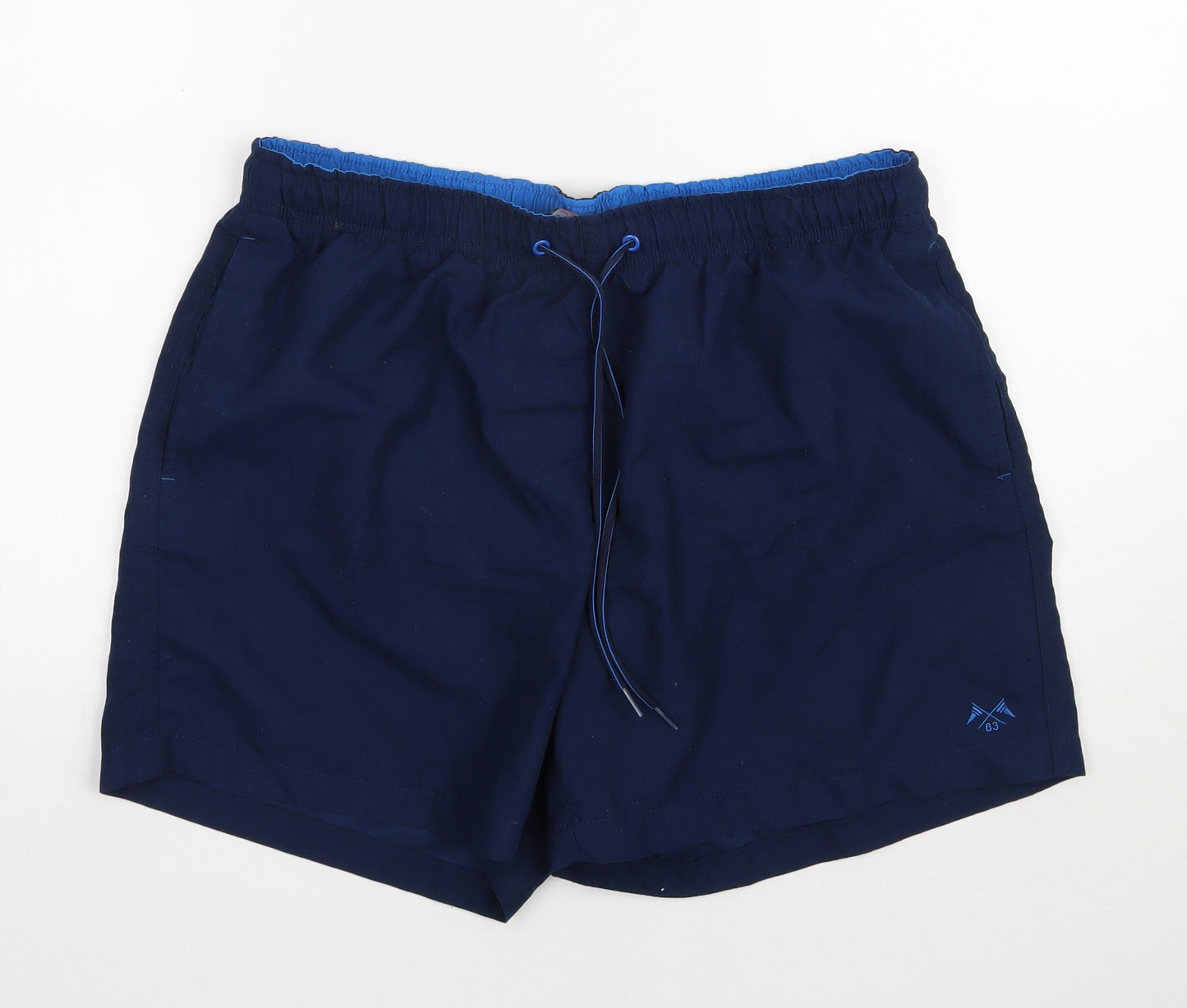 F&F Mens Blue  Polyester Bermuda Shorts Size L  Regular Drawstring