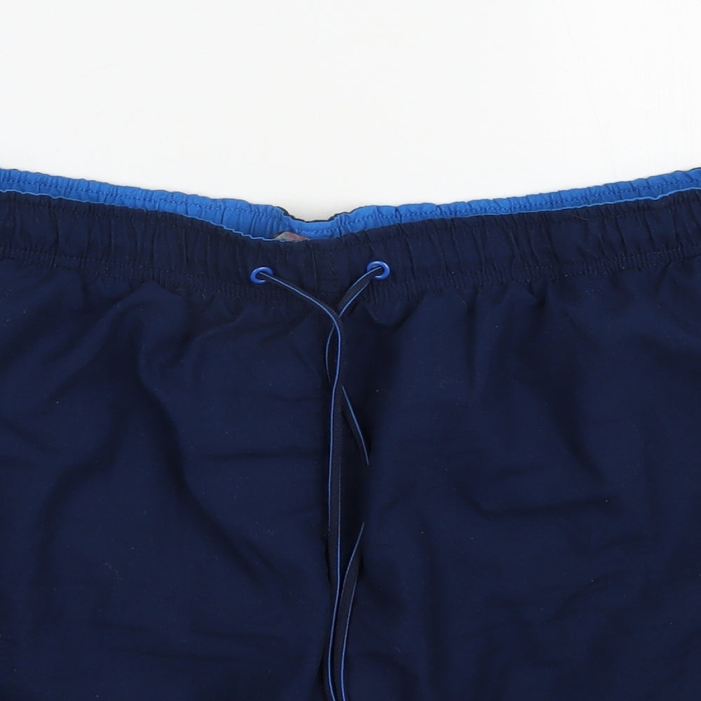 F&F Mens Blue  Polyester Bermuda Shorts Size L  Regular Drawstring