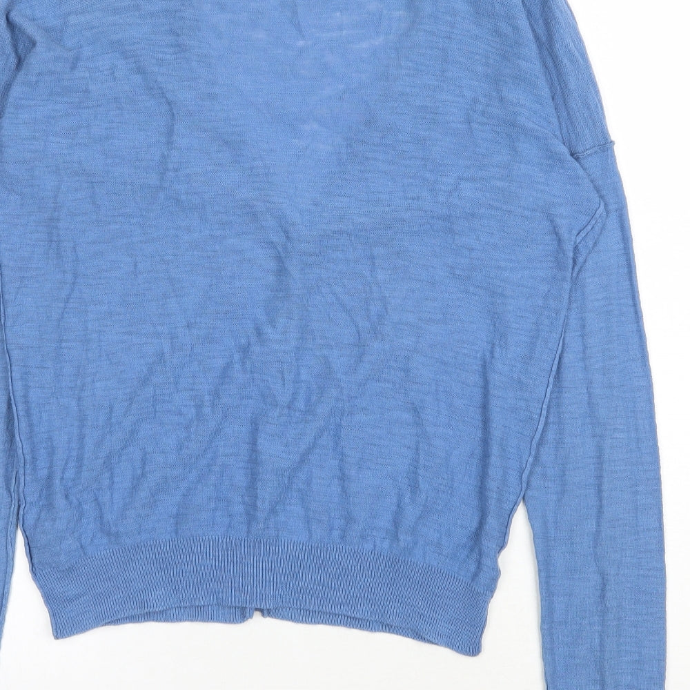 NEXT Womens Blue V-Neck  Cotton Cardigan Jumper Size 10