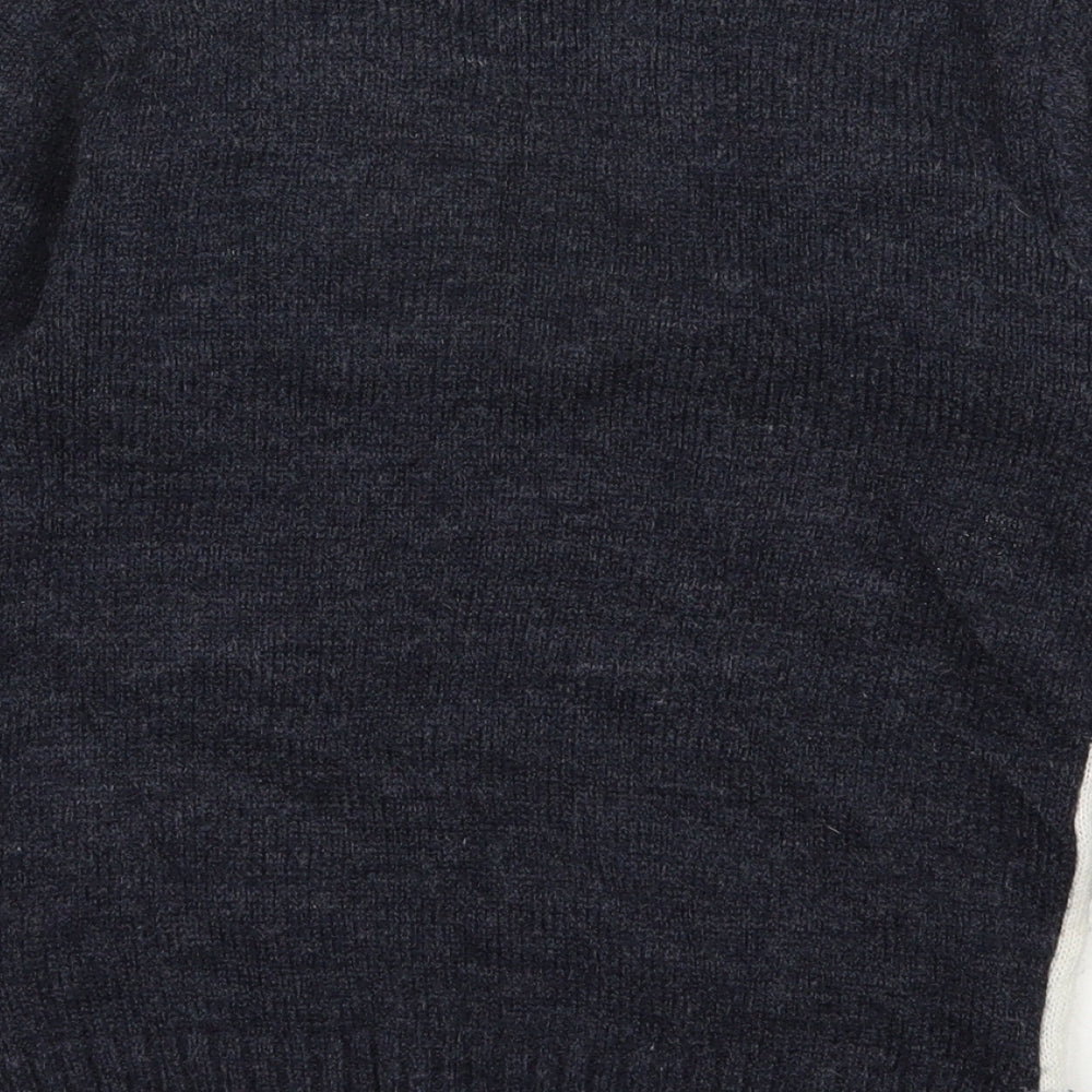 F&F Boys Blue Round Neck  Acrylic Pullover Jumper Size 6-7 Years  Pullover - Christmas Jumper