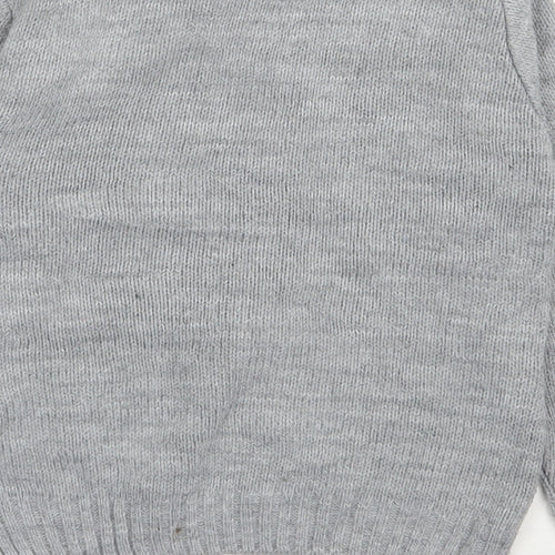 Merry Christmas  Boys Grey Round Neck  Acrylic Pullover Jumper Size 3-4 Years  Pullover - Christmas Jumper