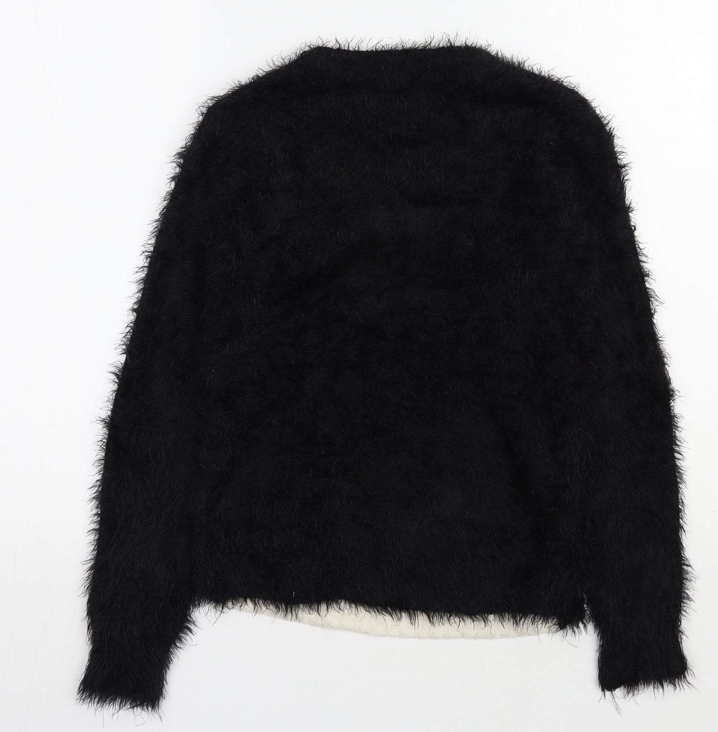 F&F Girls Black Round Neck  Nylon Pullover Jumper Size 11-12 Years  Pullover - Christmas Jumper