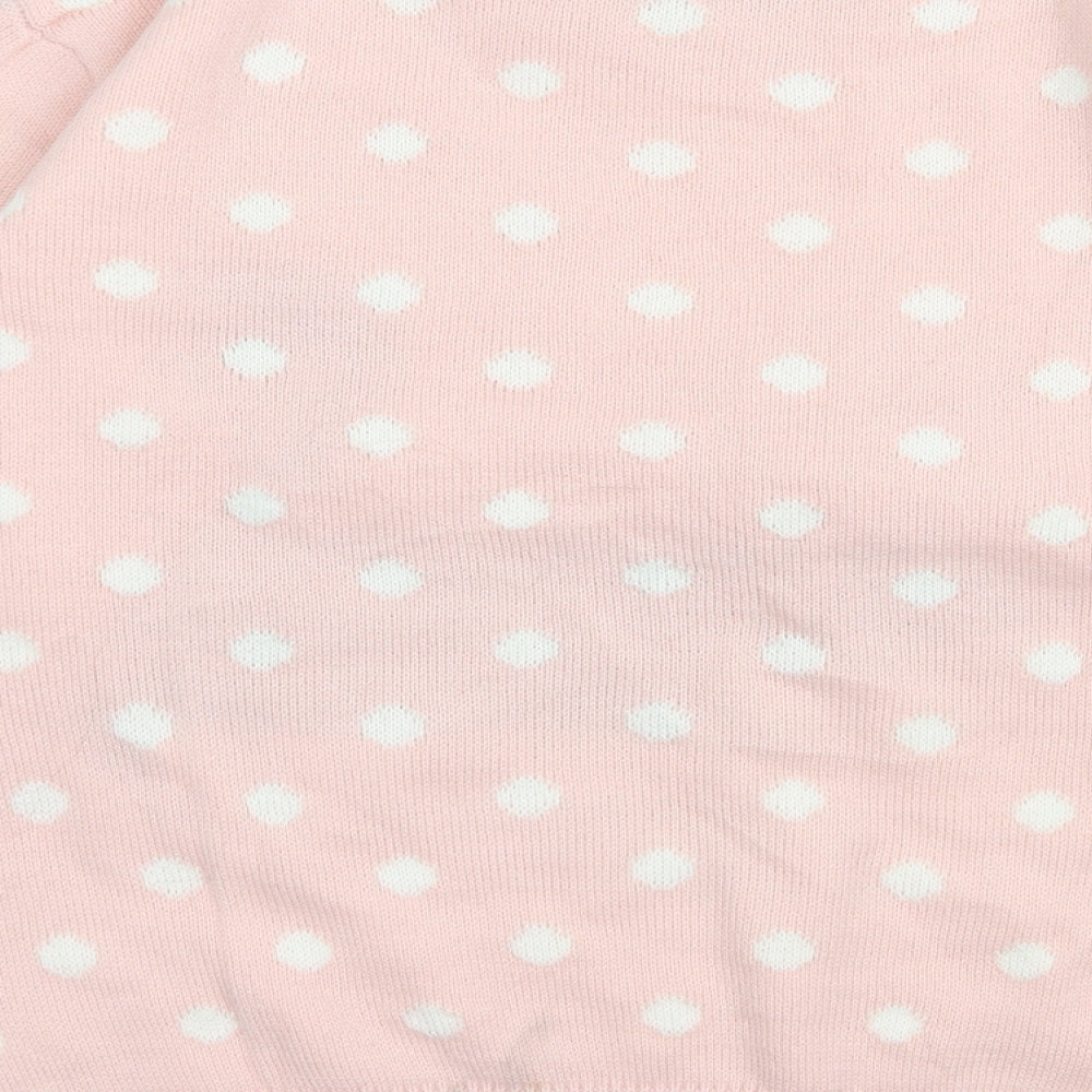 Primark Womens Pink Round Neck Polka Dot Acrylic Pullover Jumper Size M   - Christmas Jumper
