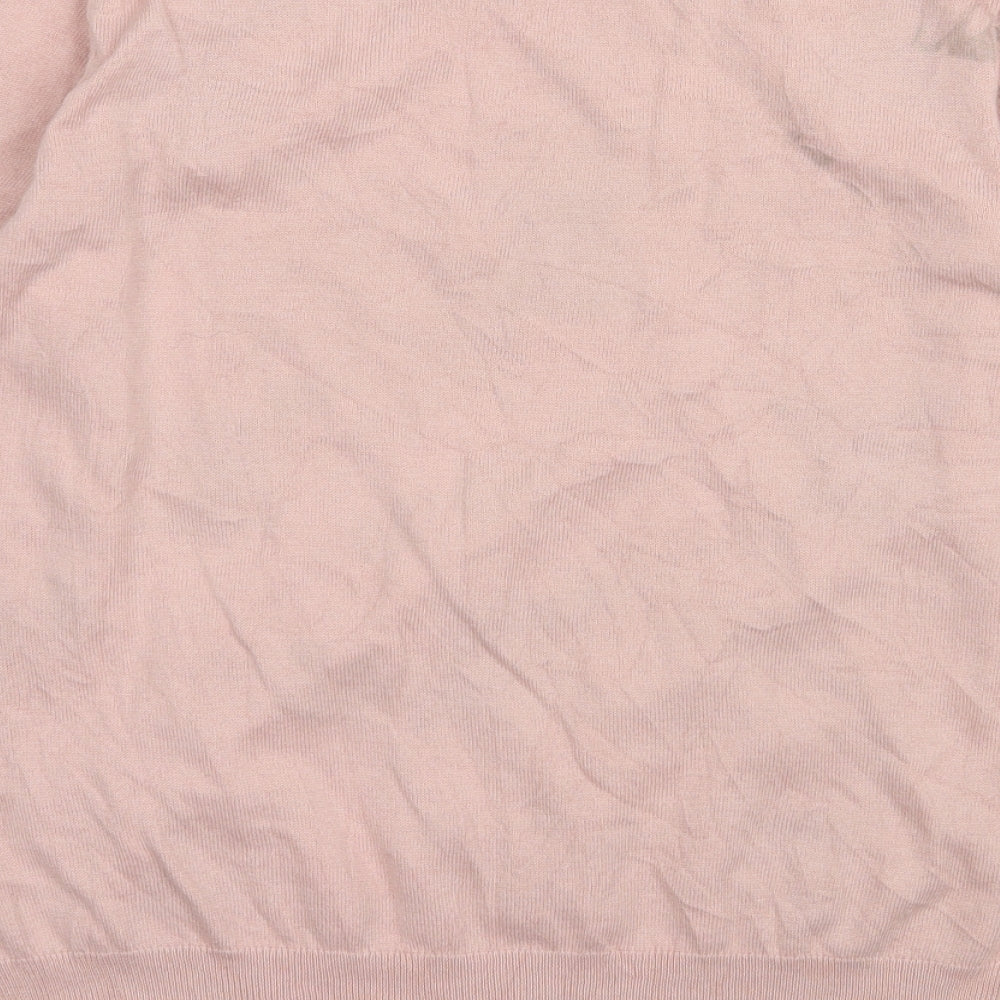 George Womens Pink Scoop Neck  Acrylic Pullover Jumper Size 16