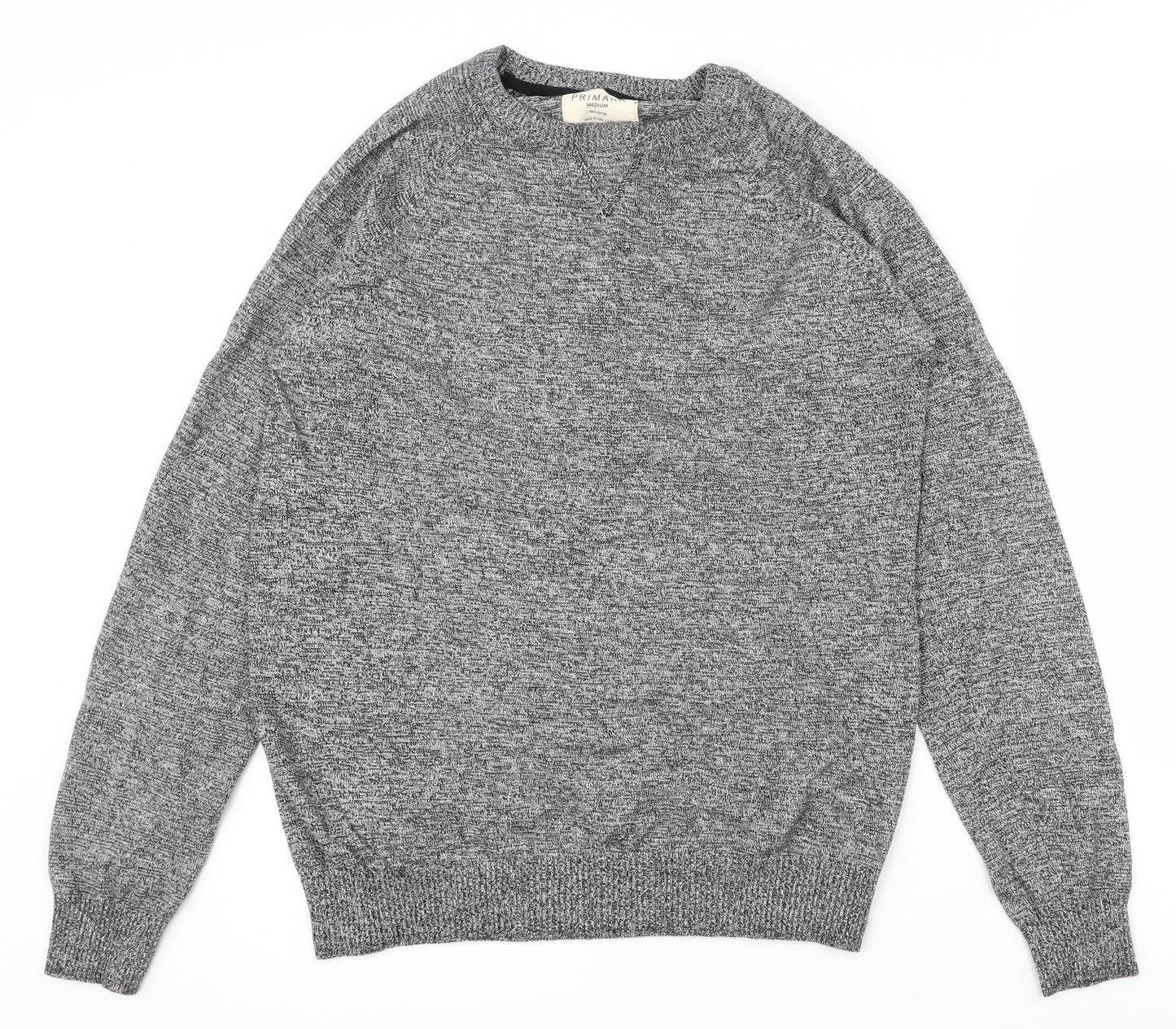Primark Mens Grey Crew Neck  Cotton Pullover Jumper Size M