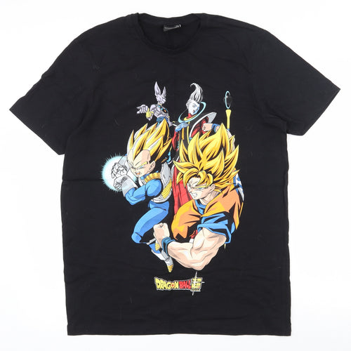 Primark Mens Black  Cotton  T-Shirt Size XL Crew Neck  - Dragon Ball Z