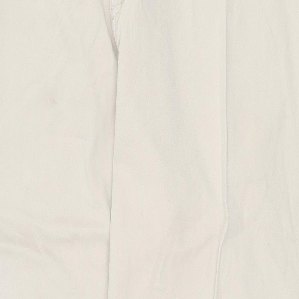 F&F Womens Beige  Cotton Capri Jeans Size 18 L27 in Regular Zip