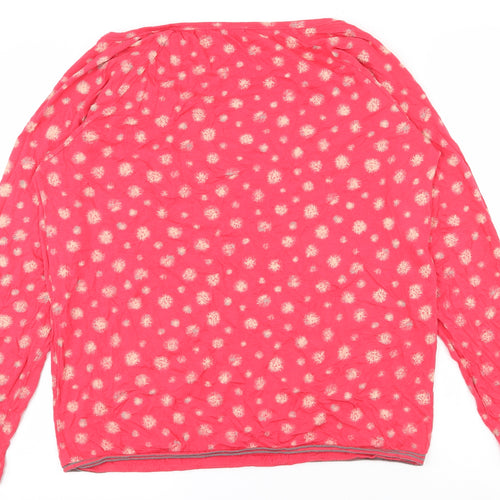 Sandwich Womens Pink Floral Polyester Basic T-Shirt Size XL V-Neck