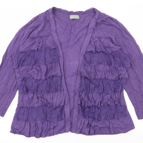 Per Una Womens Purple V-Neck  Polyester Cardigan Jumper Size 14