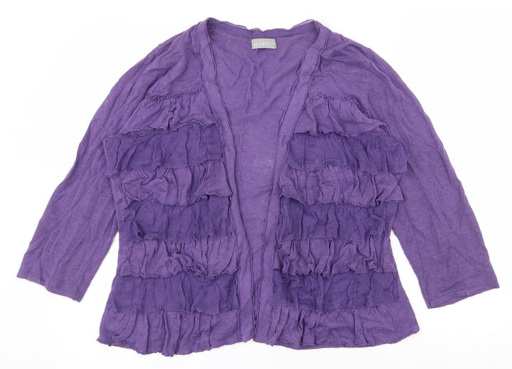 Per Una Womens Purple V-Neck  Polyester Cardigan Jumper Size 14