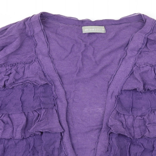 Per Una Womens Purple V-Neck  Polyester Cardigan Jumper Size 14