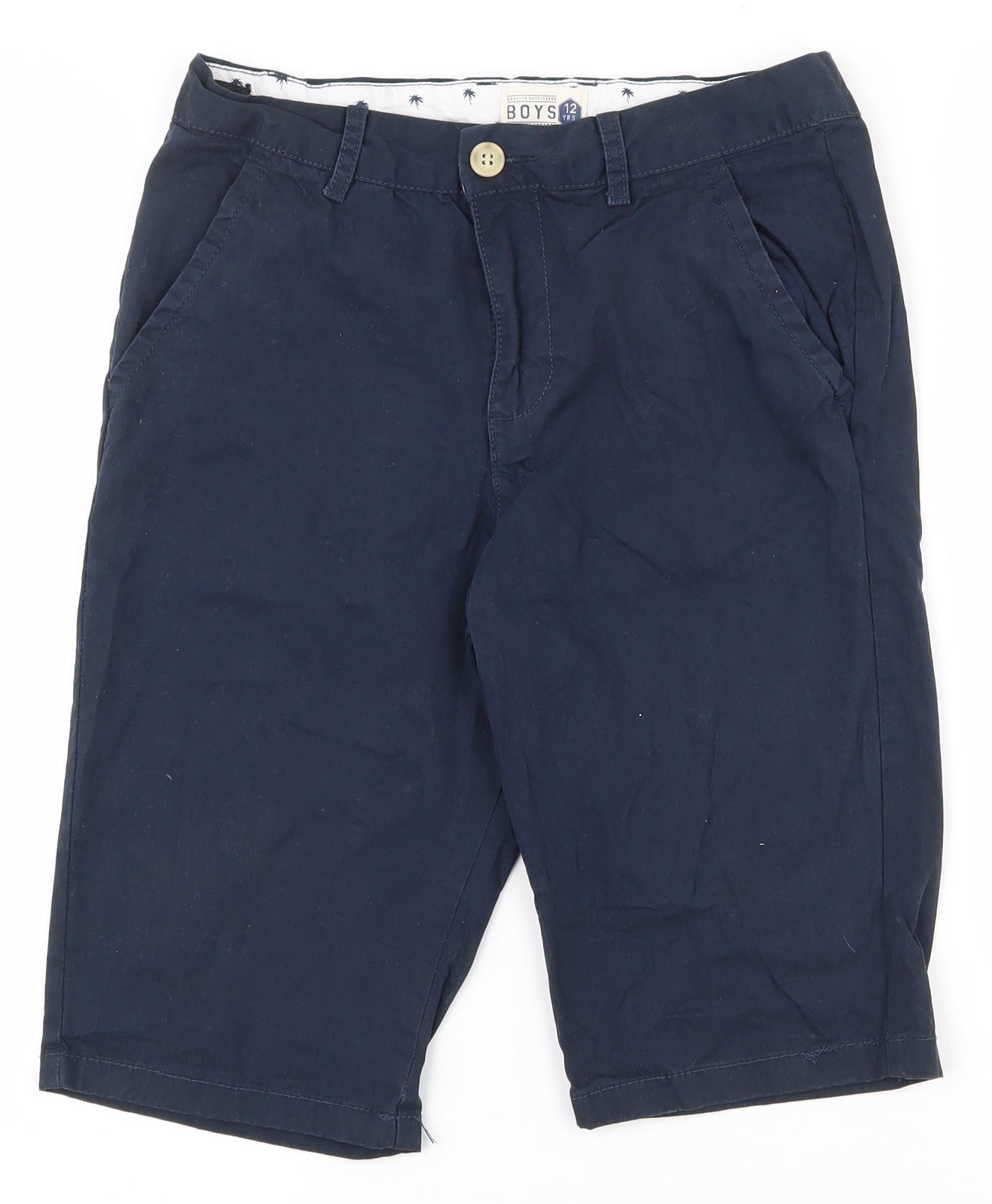 Matalan Boys Blue  100% Cotton Chino Shorts Size 12 Years  Regular Zip