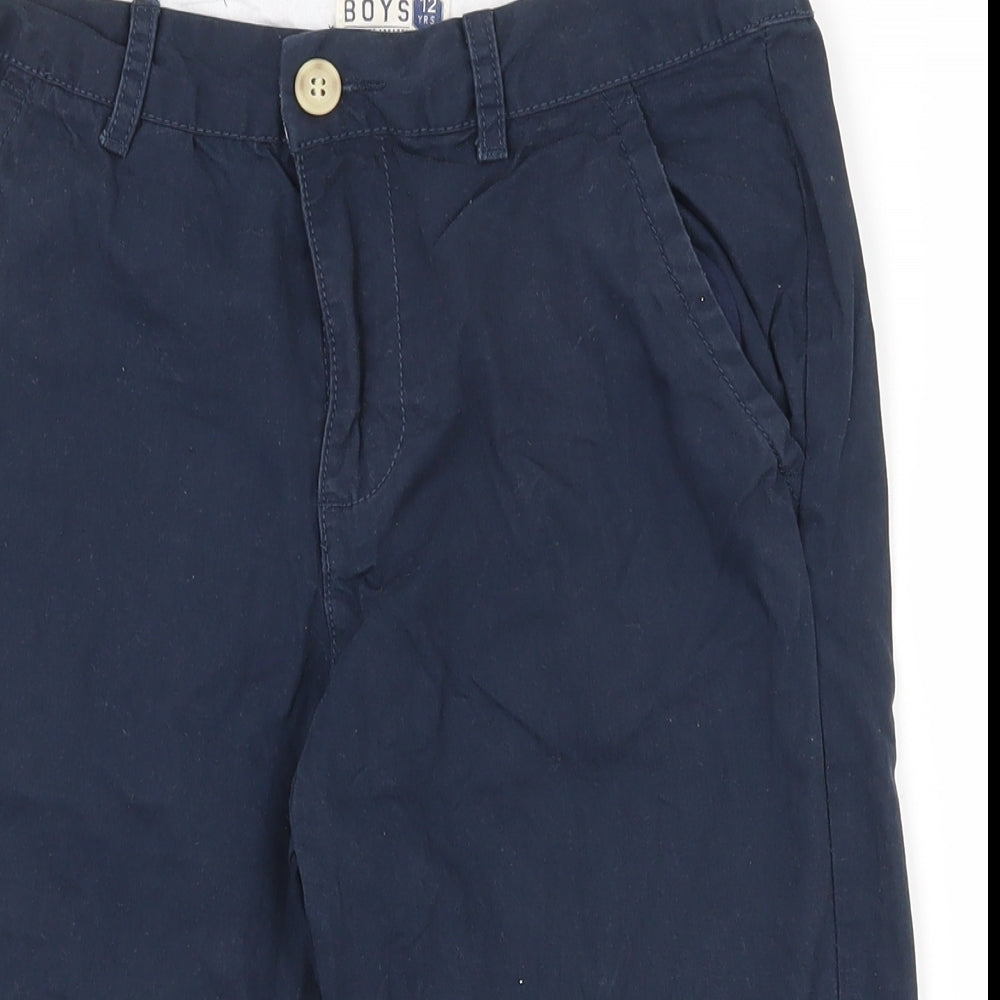 Matalan Boys Blue  100% Cotton Chino Shorts Size 12 Years  Regular Zip