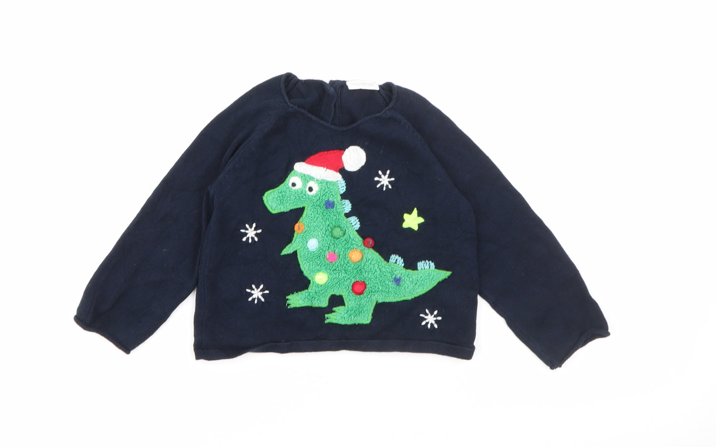 Next1 Baby Blue  Cotton Pullover Jumper Size 12-18 Months  Button - Crocodile Christmas Jumper