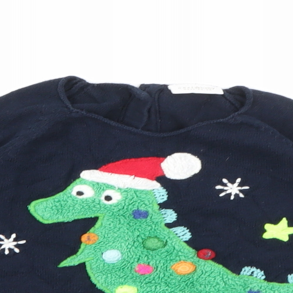 Next1 Baby Blue  Cotton Pullover Jumper Size 12-18 Months  Button - Crocodile Christmas Jumper