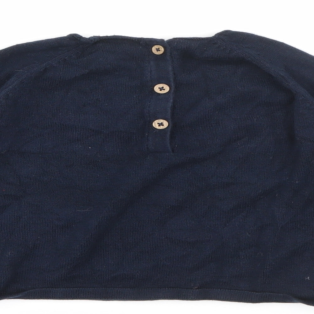 Next1 Baby Blue  Cotton Pullover Jumper Size 12-18 Months  Button - Crocodile Christmas Jumper