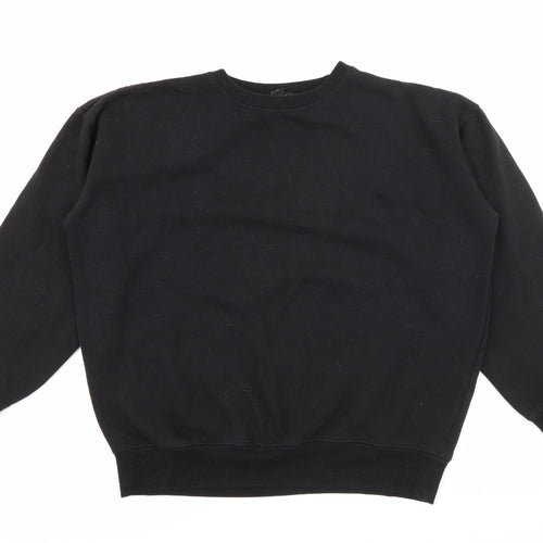 New Look Womens Black  Cotton Pullover Sweatshirt Size S