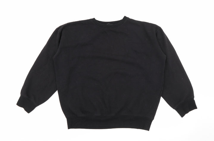 New Look Womens Black Cotton Pullover Sweatshirt Size S