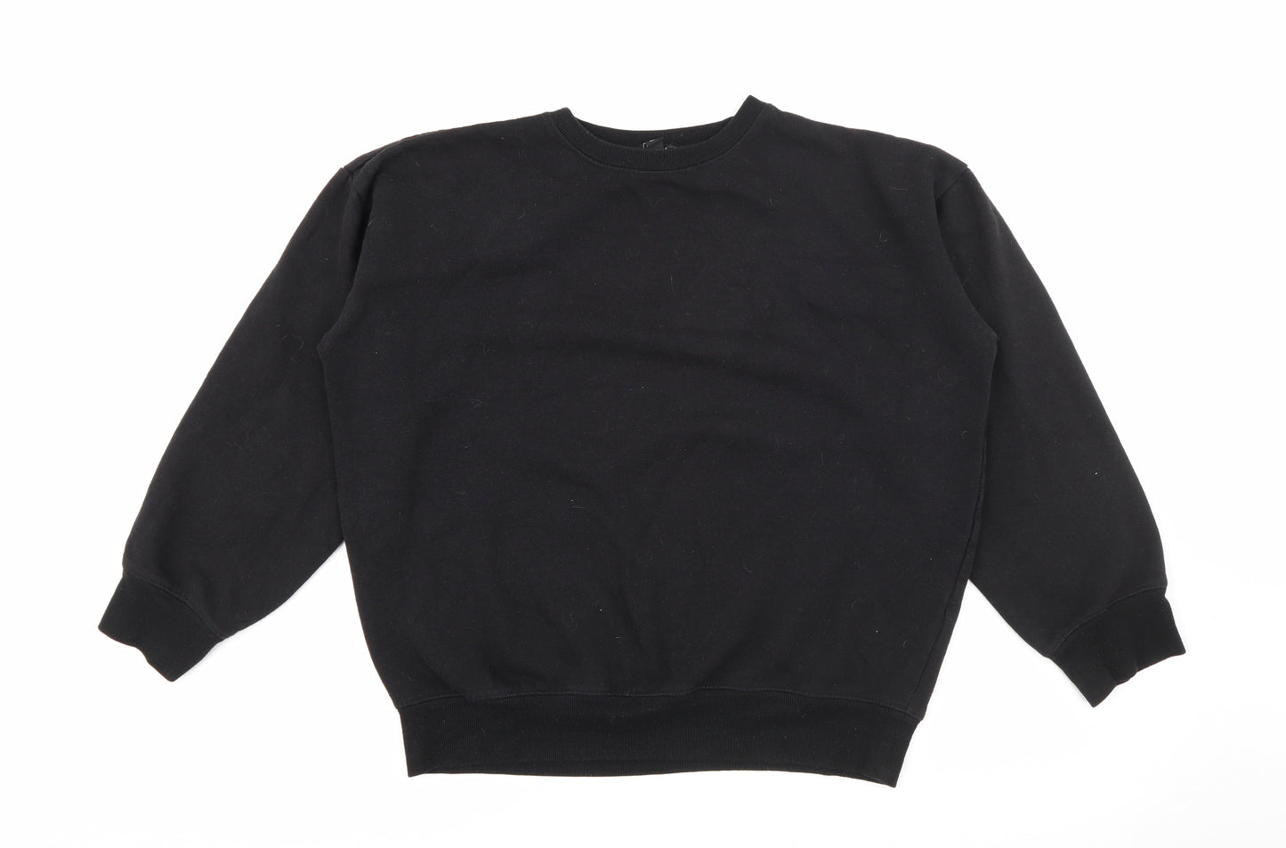 New Look Womens Black  Cotton Pullover Sweatshirt Size S