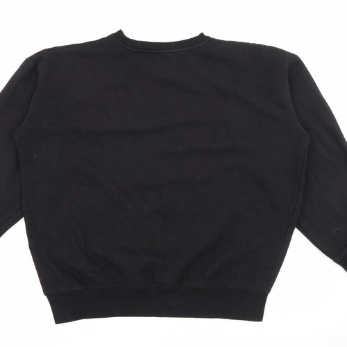 New Look Womens Black  Cotton Pullover Sweatshirt Size S