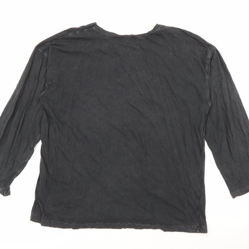 Zara Womens Grey Crew Neck  Cotton Pullover Jumper Size S