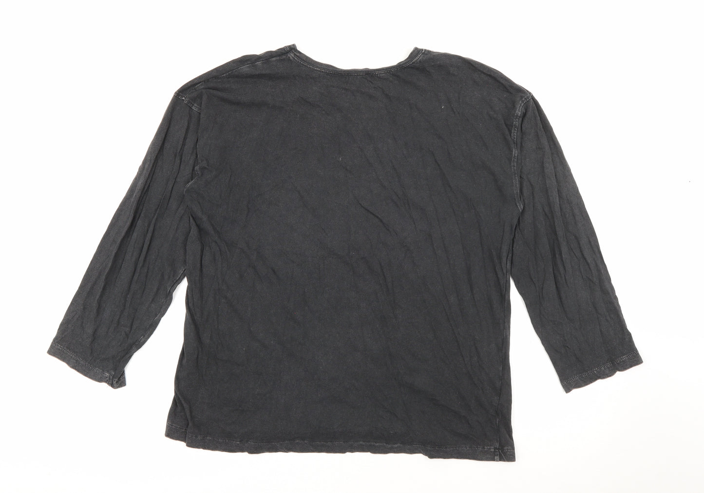 Zara Womens Grey Crew Neck  Cotton Pullover Jumper Size S