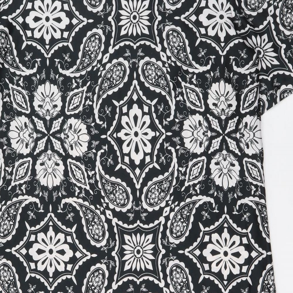 George Womens Black Geometric Polyester Shift  Size 16  Scoop Neck