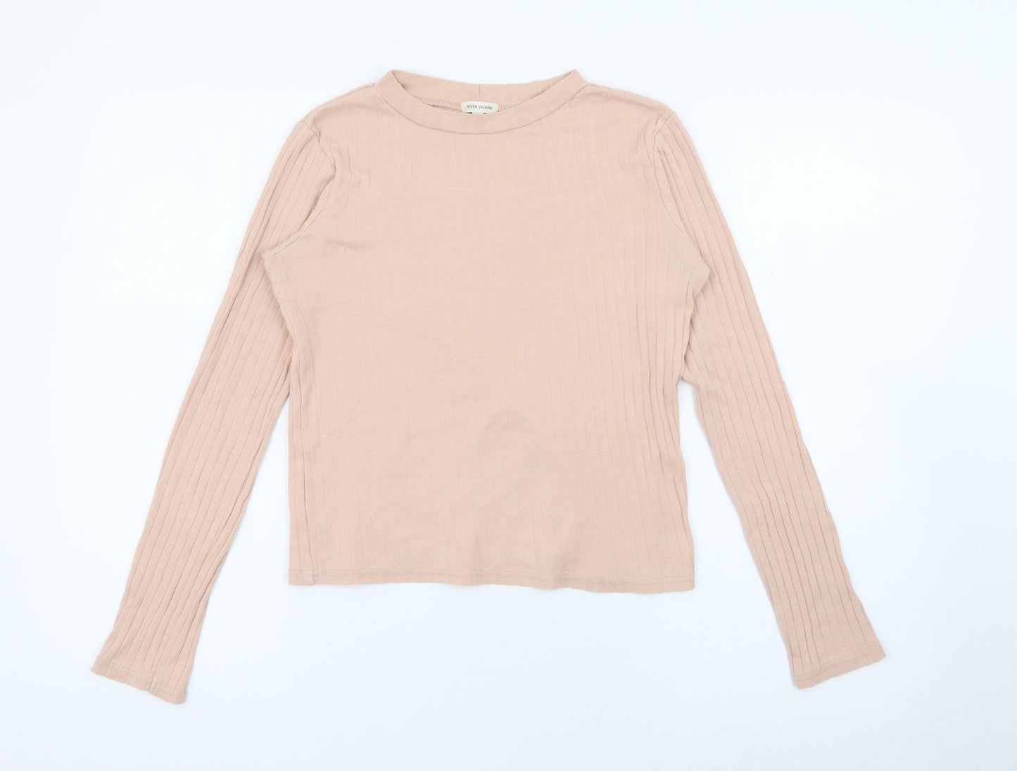 River Island Womens Pink Crew Neck  Polyester Pullover Jumper Size 8
