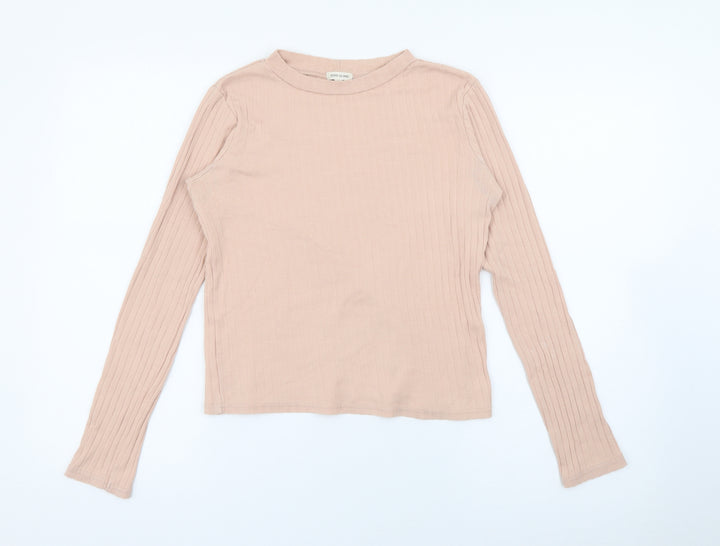 River Island Womens Pink Crew Neck  Polyester Pullover Jumper Size 8