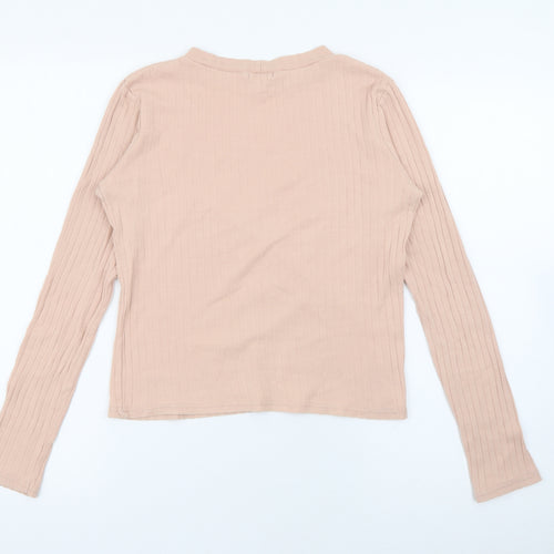River Island Womens Pink Crew Neck  Polyester Pullover Jumper Size 8