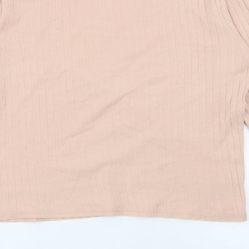 River Island Womens Pink Crew Neck  Polyester Pullover Jumper Size 8