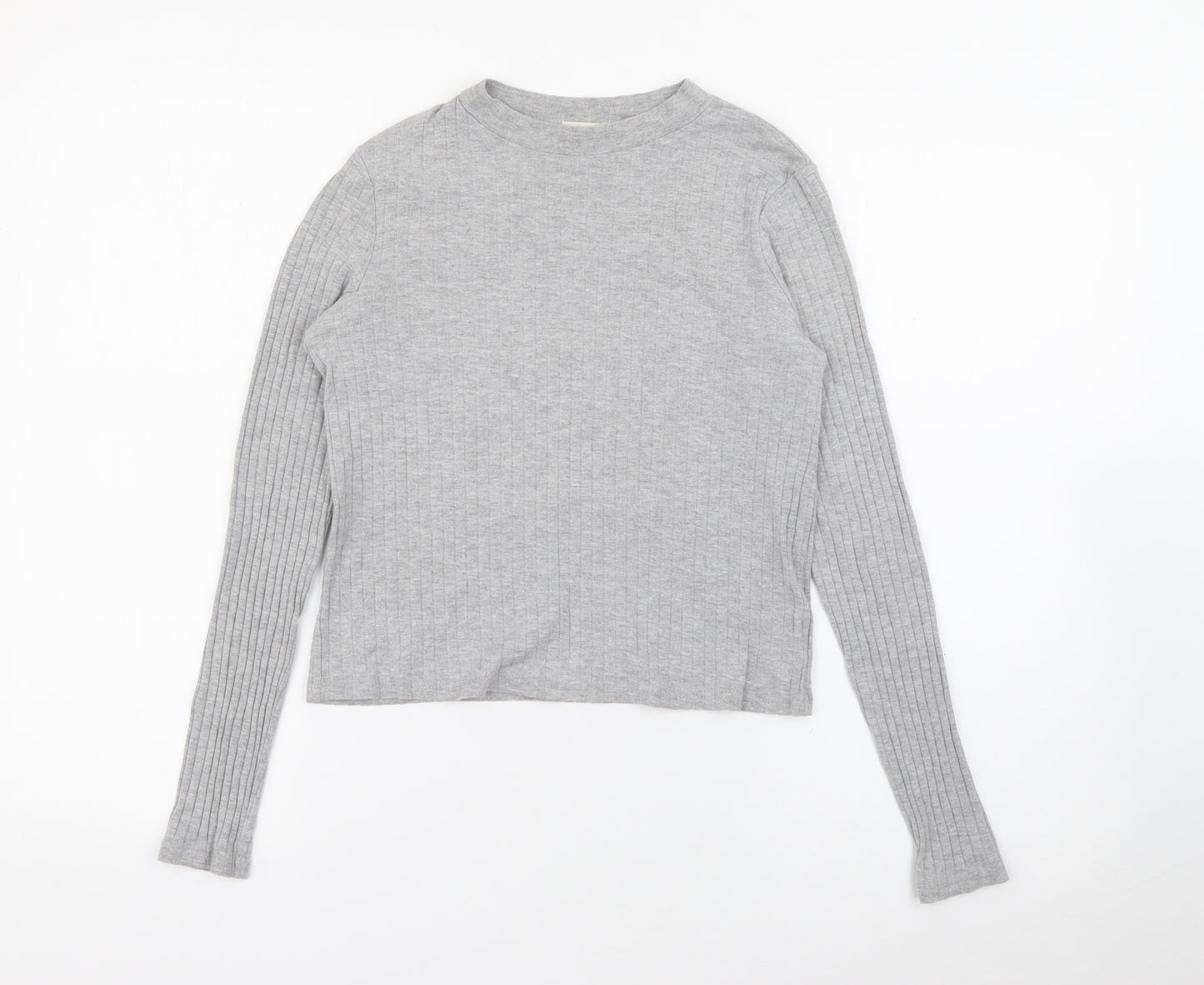 River Island Womens Grey Crew Neck  Cotton Pullover Jumper Size 8